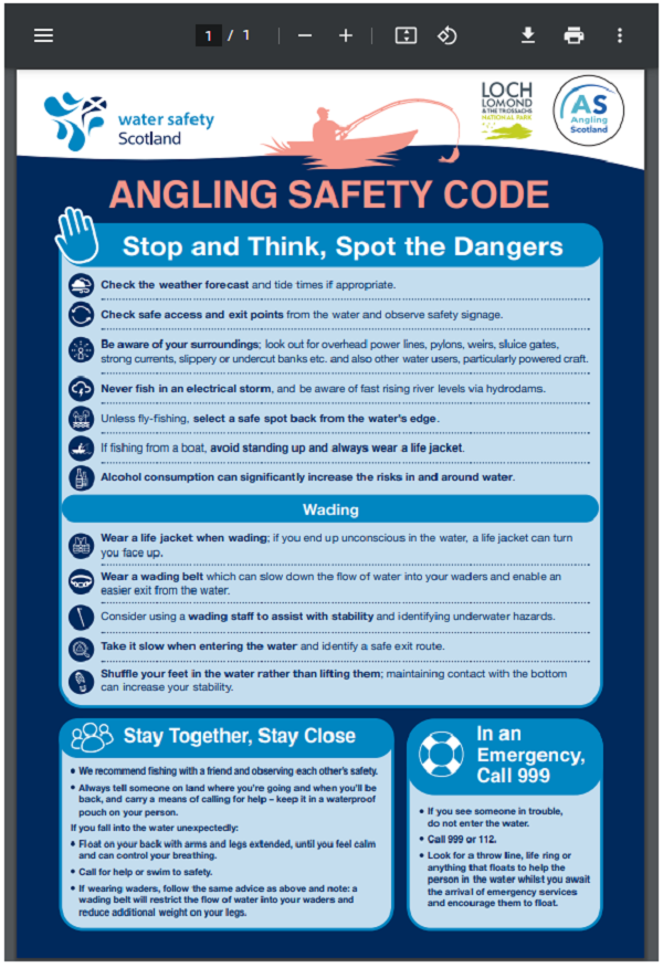 Angling Safety Advice