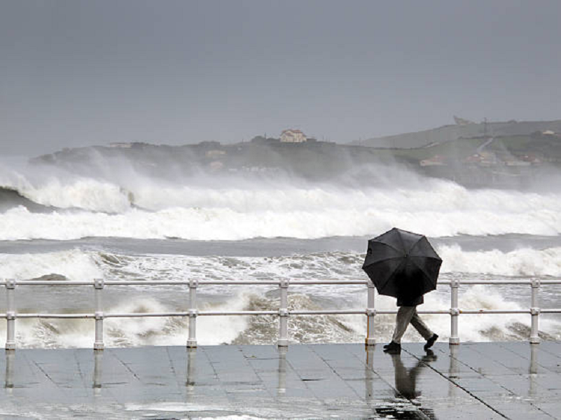 Rough weather on the seafront